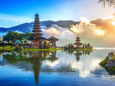 pura ulun danu bratan temple in Bali, Indonesia.